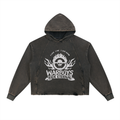 Vintage Washed Frayed-Hem Hoodie (WarBoys)